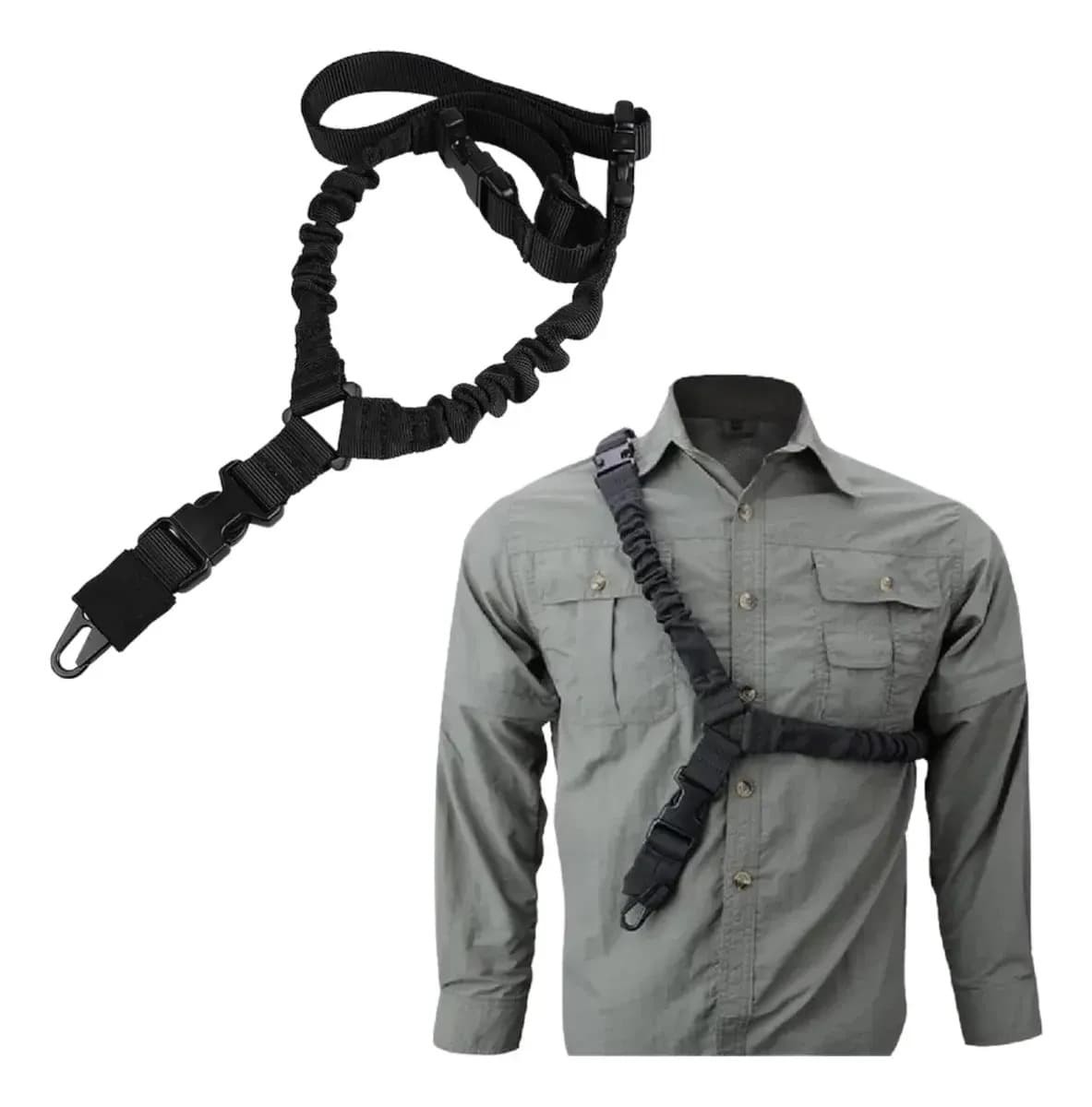 Bandoleira Tática Militar Engate Rápido 1 Ponta Alça Suporte Preto