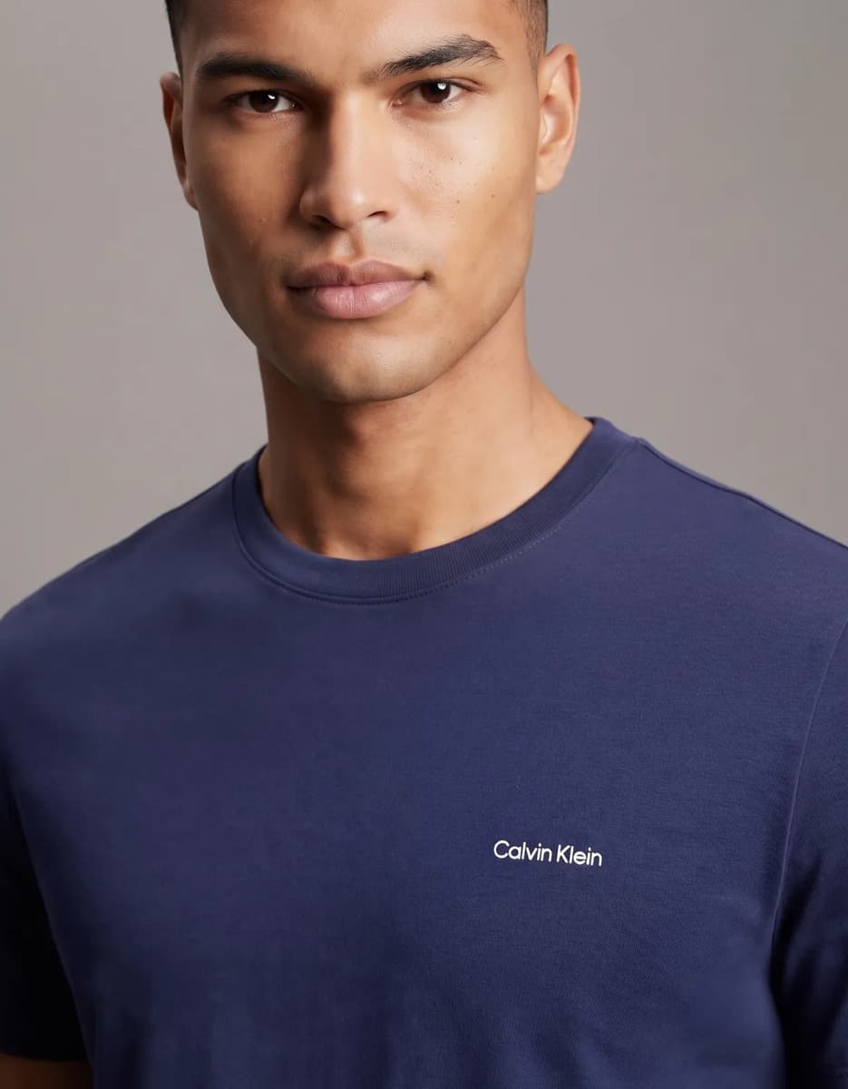 Camiseta Calvin Klein Básica Masculina Azul Marinho Algodão