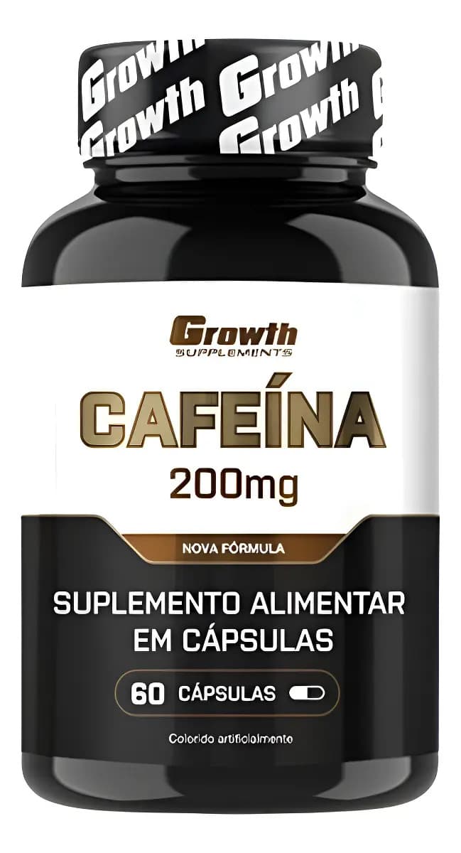 Cafeína 200mg (60 Caps) Termogênico Growth Supplements
