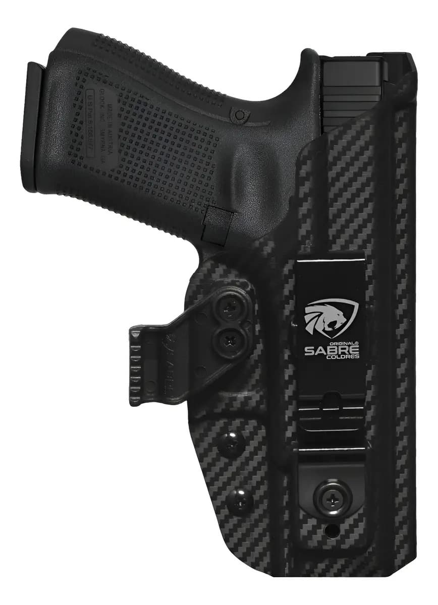 Coldre Sabre Kydex Glock G23 Gen 3 E 4 Velado Slim Destro Cor Preto Fibra De Carbono