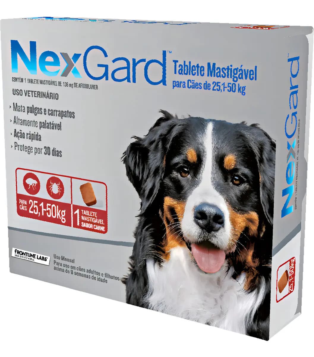 Comprimido NexGard Anti Pulgas e Carrapatos Cães 25,1-50kg 1 Tablete