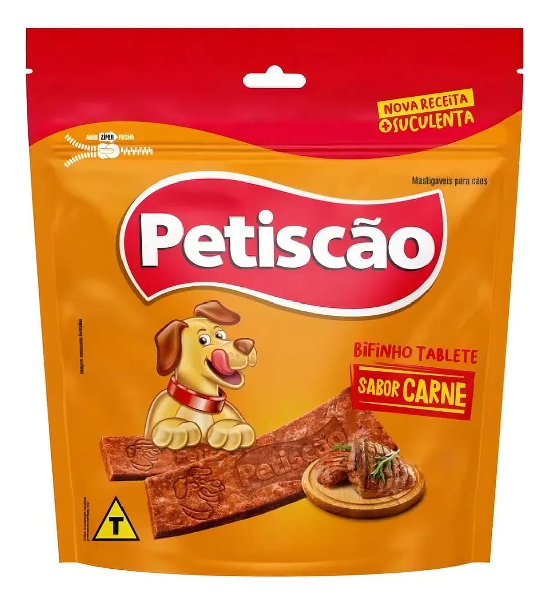 Petiscão bifinhos mastigáveis para cães adultos sabor carne 1kg petiscão