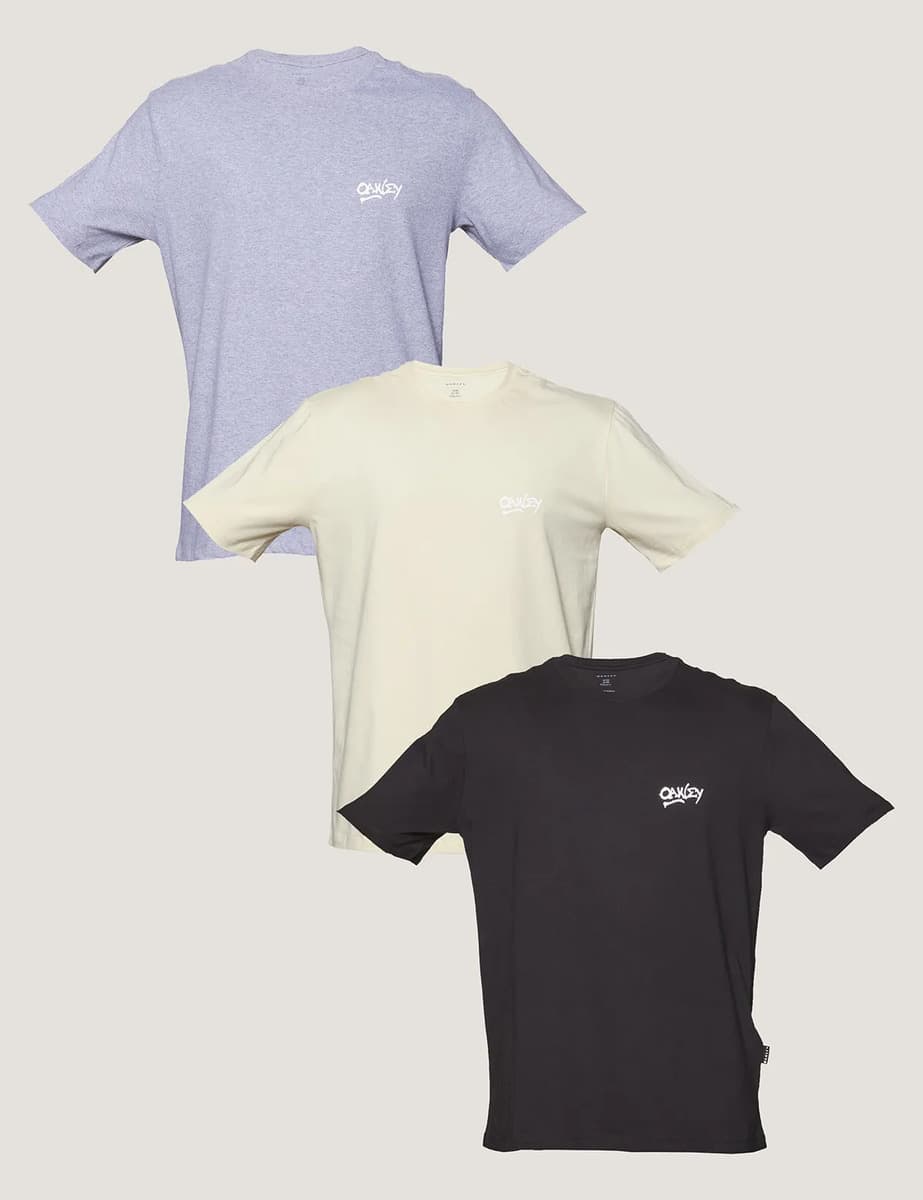 Kit 3 Camisetas Masculina Logo Grafitti Oakley.