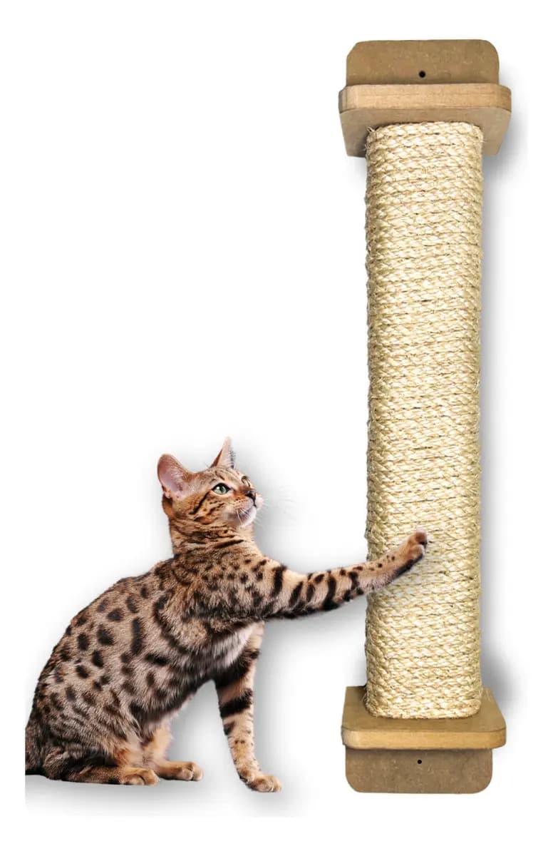 Arranhador Gato Grande Parede 80cm Sisal De 8mm Duravel Cor Marrom