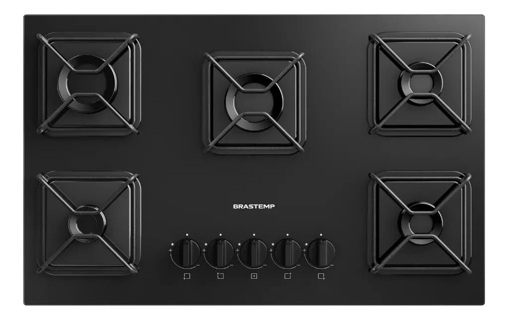 Cooktop Brastemp a Gás 5 Bocas com Grades de Ferro - BDS75AE