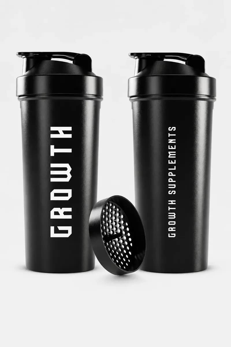 Coqueteleira Shaker Academia 600ml Growth Supplements Preto