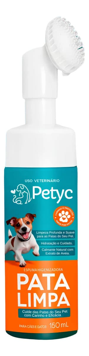 Limpa Patas Espuma Petyc 150ml Para Cães Gatos Higienizador