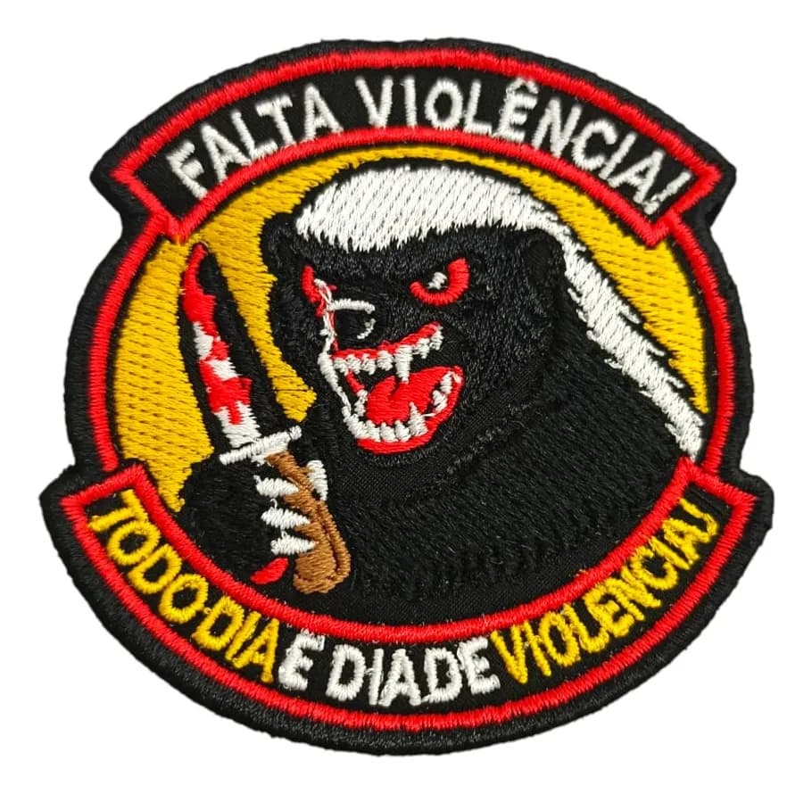 Patch Emblema Falta V!olenci@ Meme Bordado Com Velcro