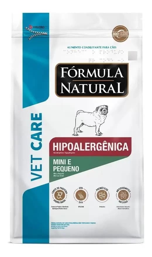 Ração Seca Hipoalergênica Vet Care Cães Mini Pequeno Adulto 2kg