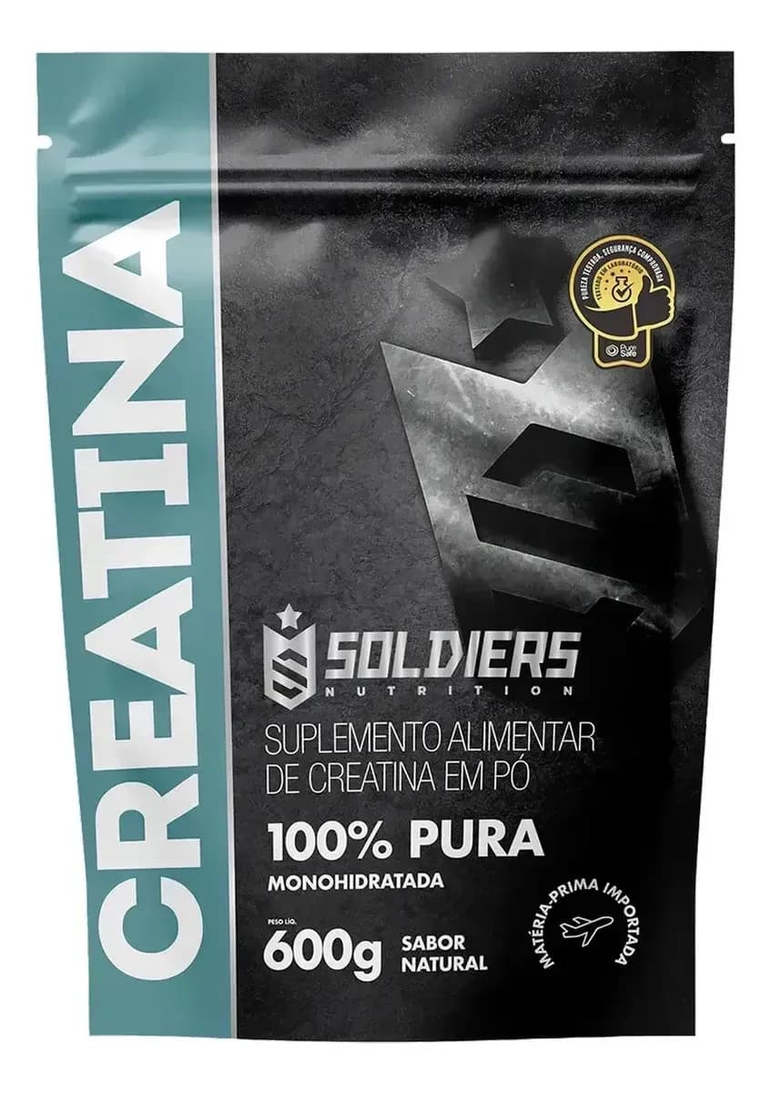 Creatina 600g Suplemento Monohidratada em pó 100% Pura - Soldiers Nutrition