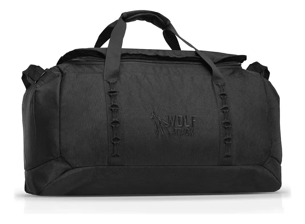 Bolsa De Viagem Wolf Attack Space 80 Litros Preta Zíper Ykk® Preto Lisa