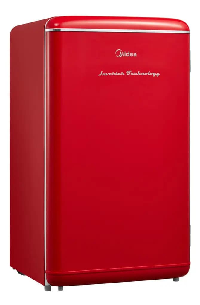 Frigobar Retrô Vermelho 93l Inverter Bivolt Midea Vermelho