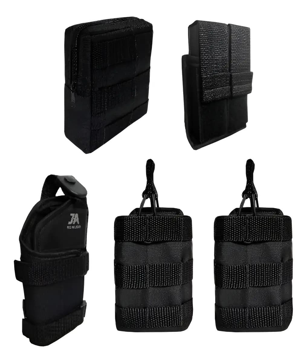 Kit Tático 5 Acessórios Colete Modular Airsoft Operacional