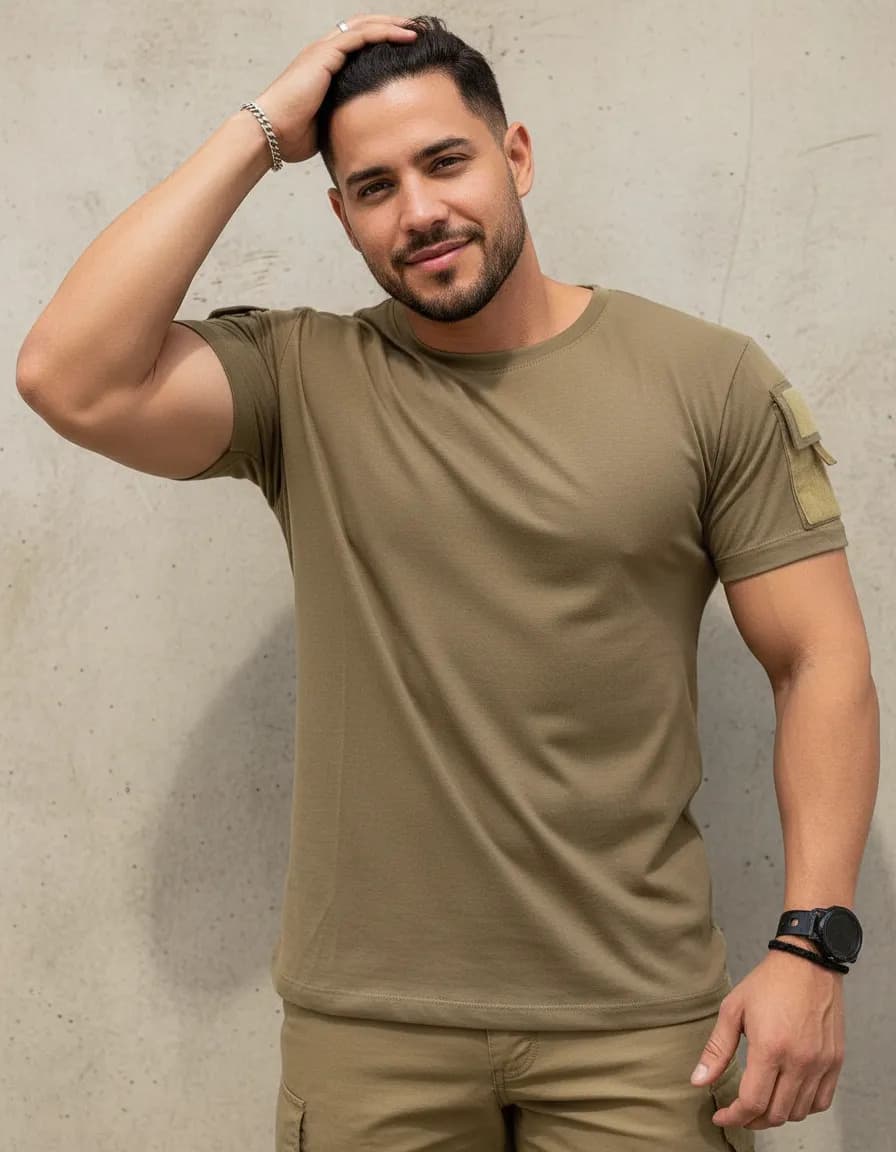Camiseta Combat Masculina Aliança Militar - Coyote