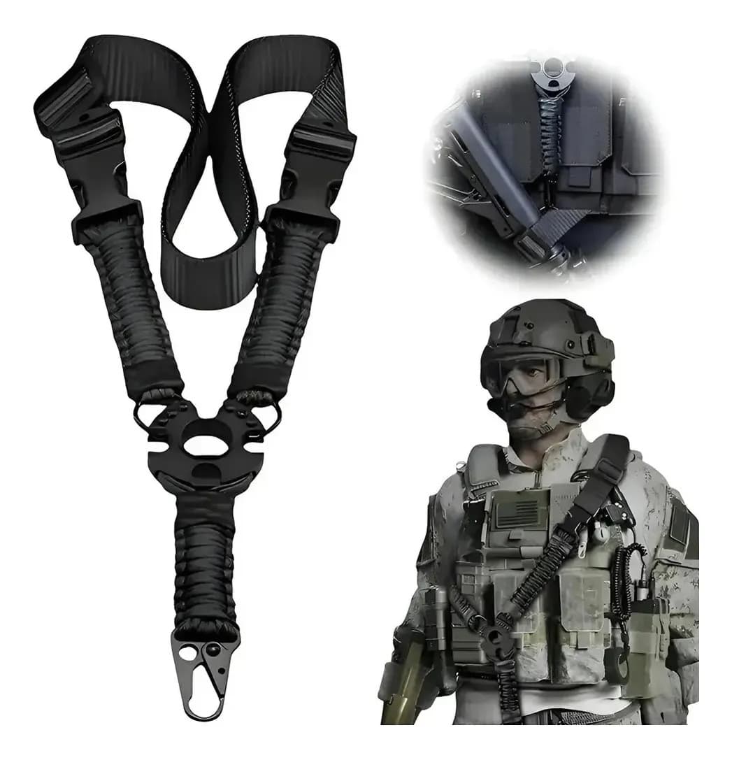 Bandoleira 1 Ponta Paracord 550 Preto