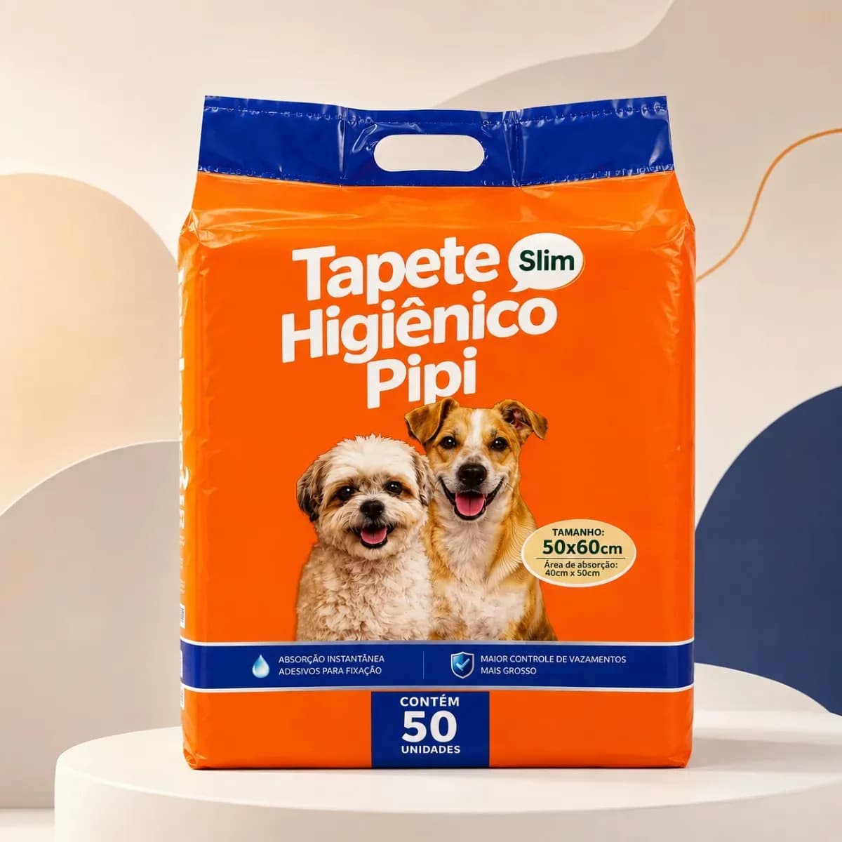 Tapete Higiênico Para Cães Pratitudo Essencial Slim 50x60 cm, Pack com 50 Unidades