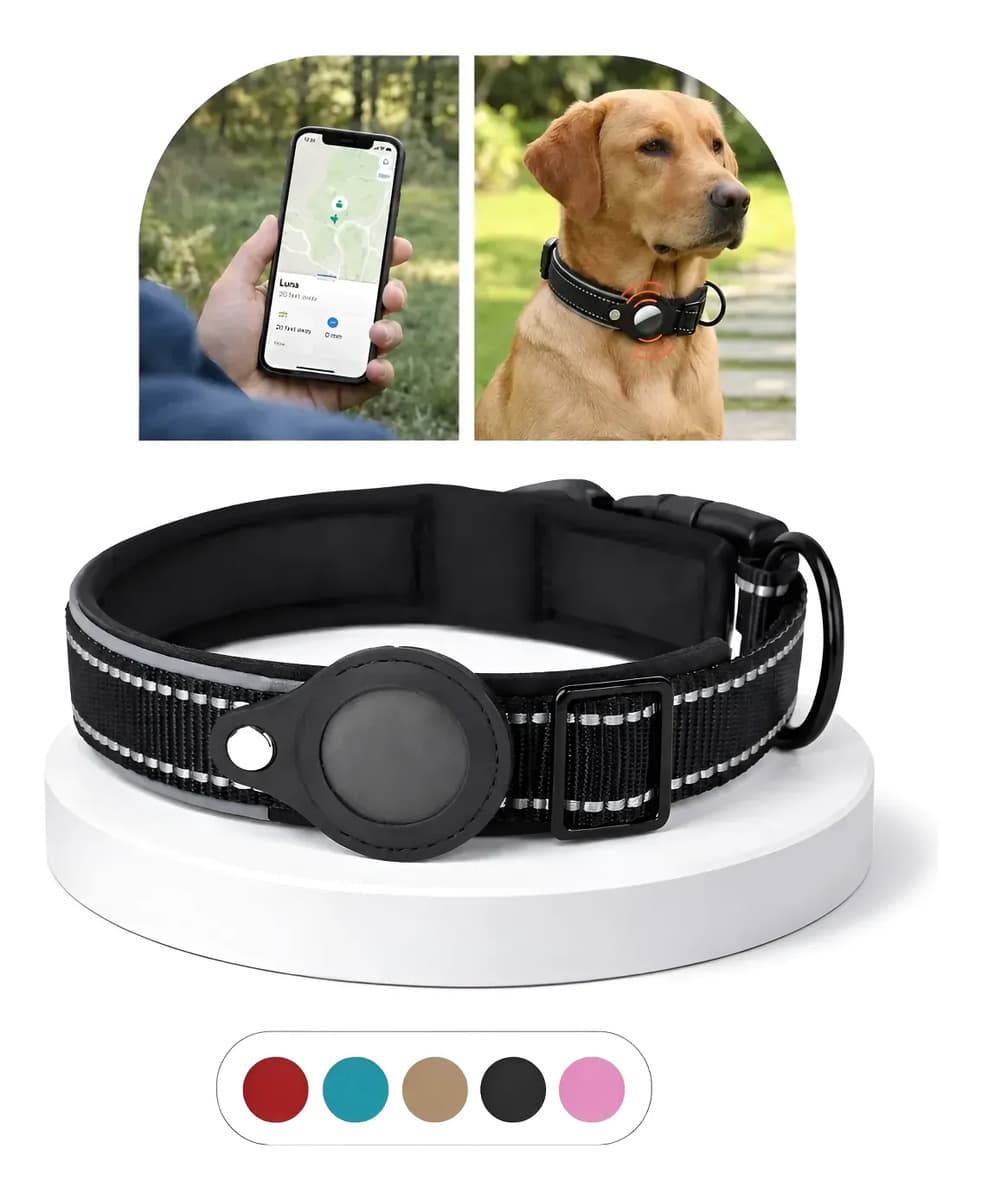Coleira Cachorro Confort Suporte Airtag Apple Rastreador Gps