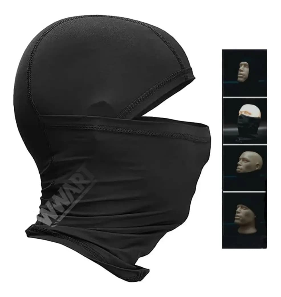 Balaclava Militar Motociclista Preta Costura Plana Anti Odor