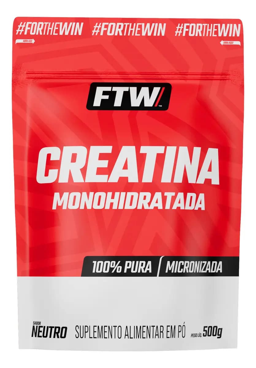 Creatina Monohidratada Pura 500g Refil Suplemento em Pó 100% - FTW