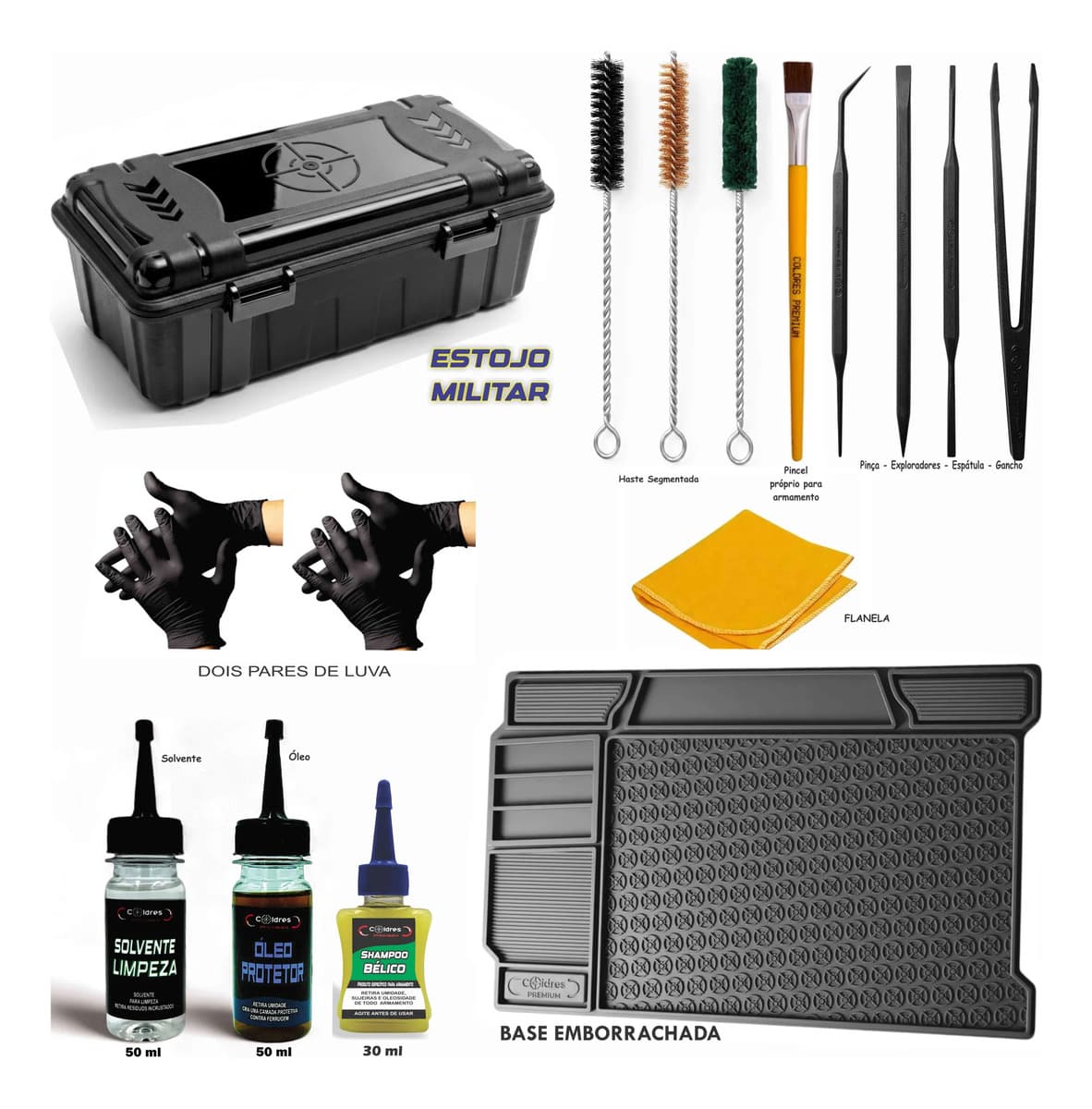 Kit Limpeza Armamento Curto Revolver, Pistolas 38 380 9 E 45