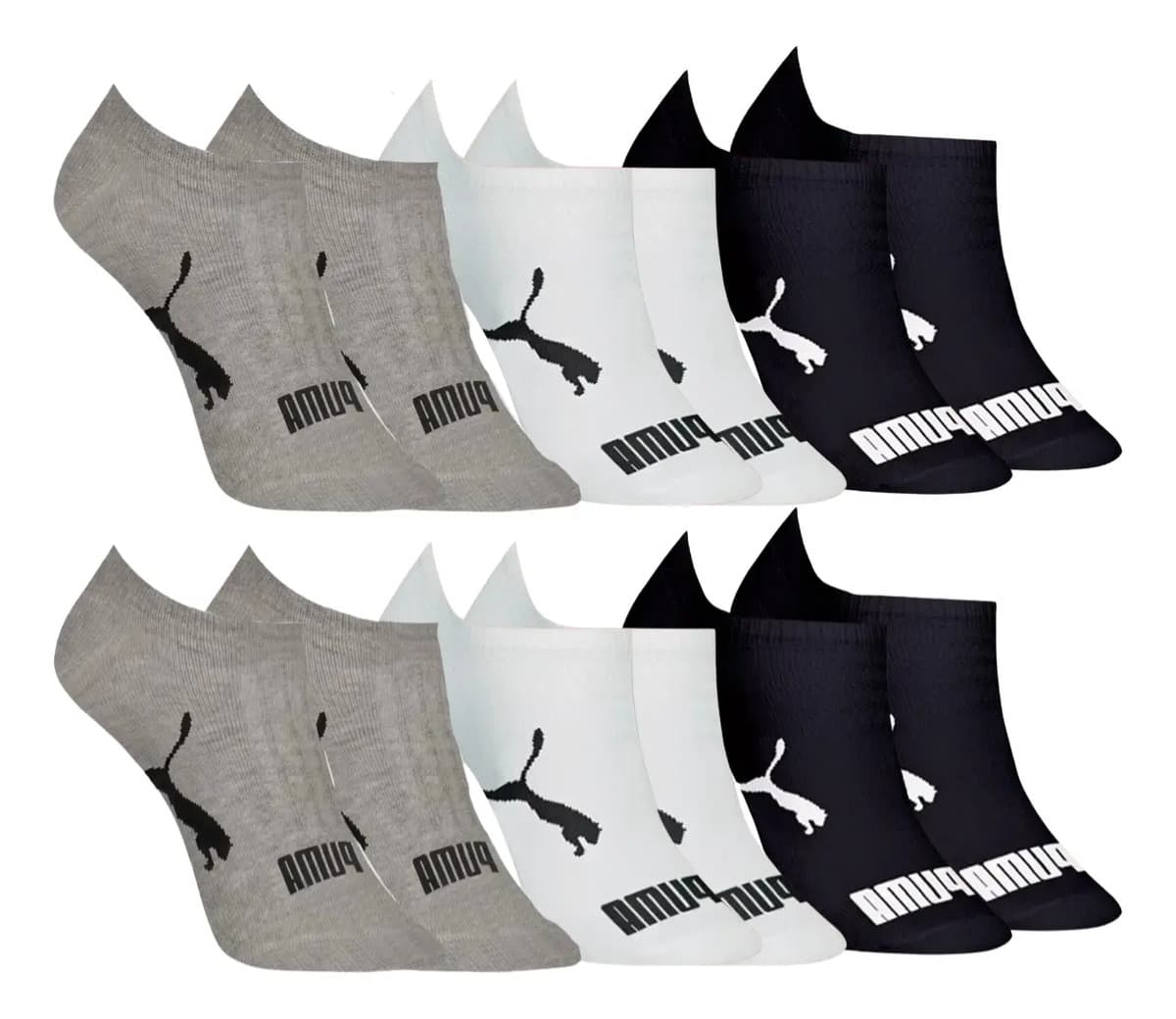 Kit 6 Pares Meias Invisível Puma Sapatilha Adulto Original