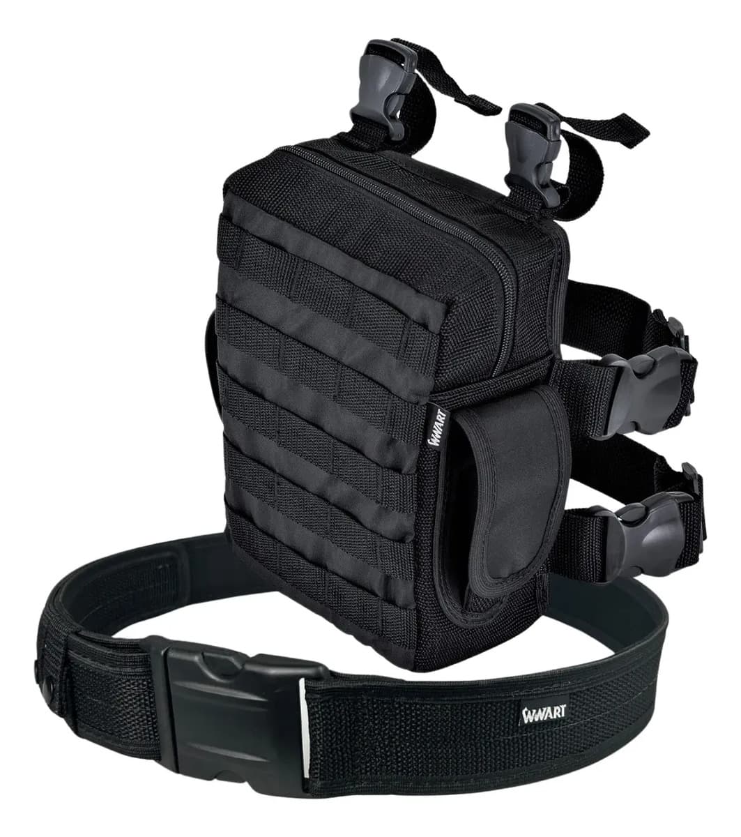 Kit Bornal De Perna Tático Modular + Cinto Na Wwart Tactical