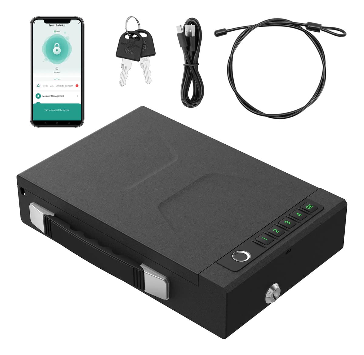 Cofre Mesa Pistola Revolver Arma Fogo Digital Biometria Bara