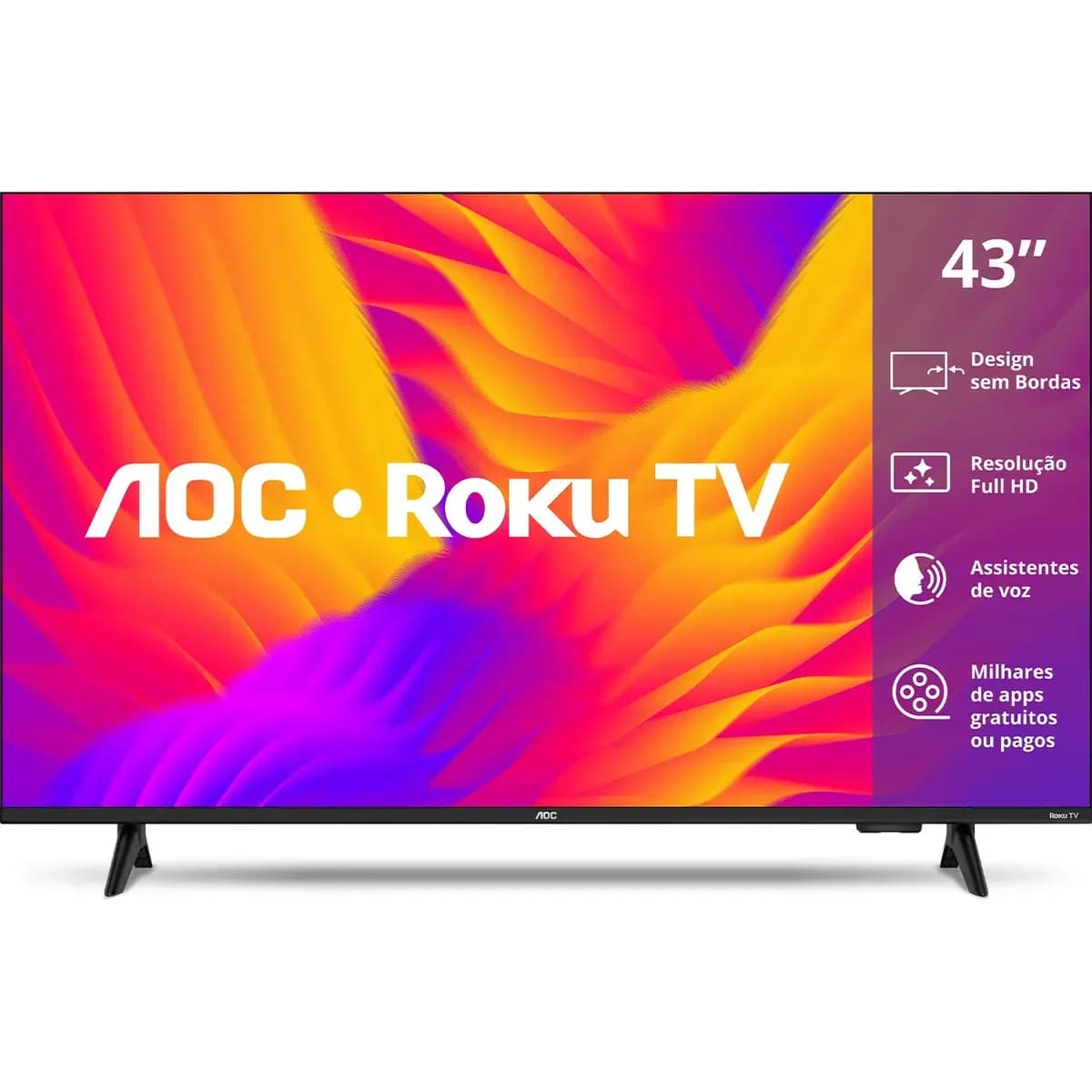 Smart Tv 43 Aoc Led Roku Full Hd Wi-fi 60hz Hdmi Usb 43s5155/78g