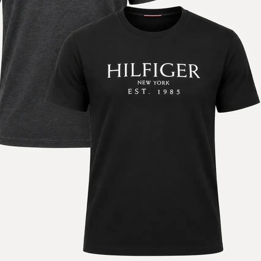 Kit Camisetas Aramis/tommy Hilfiger Grafite Mescla/preta Preto Xxl/ggg Lisa