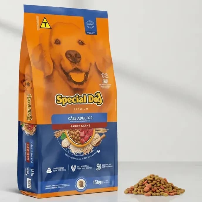 Ração Special Dog Premium Cão Adulto Todos os Tamanhos Sabor Carne de 15 kg