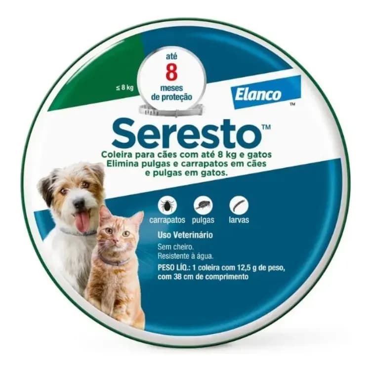 Coleira Seresto resistente a pulgas e carrapatos Cats Dogs 8k