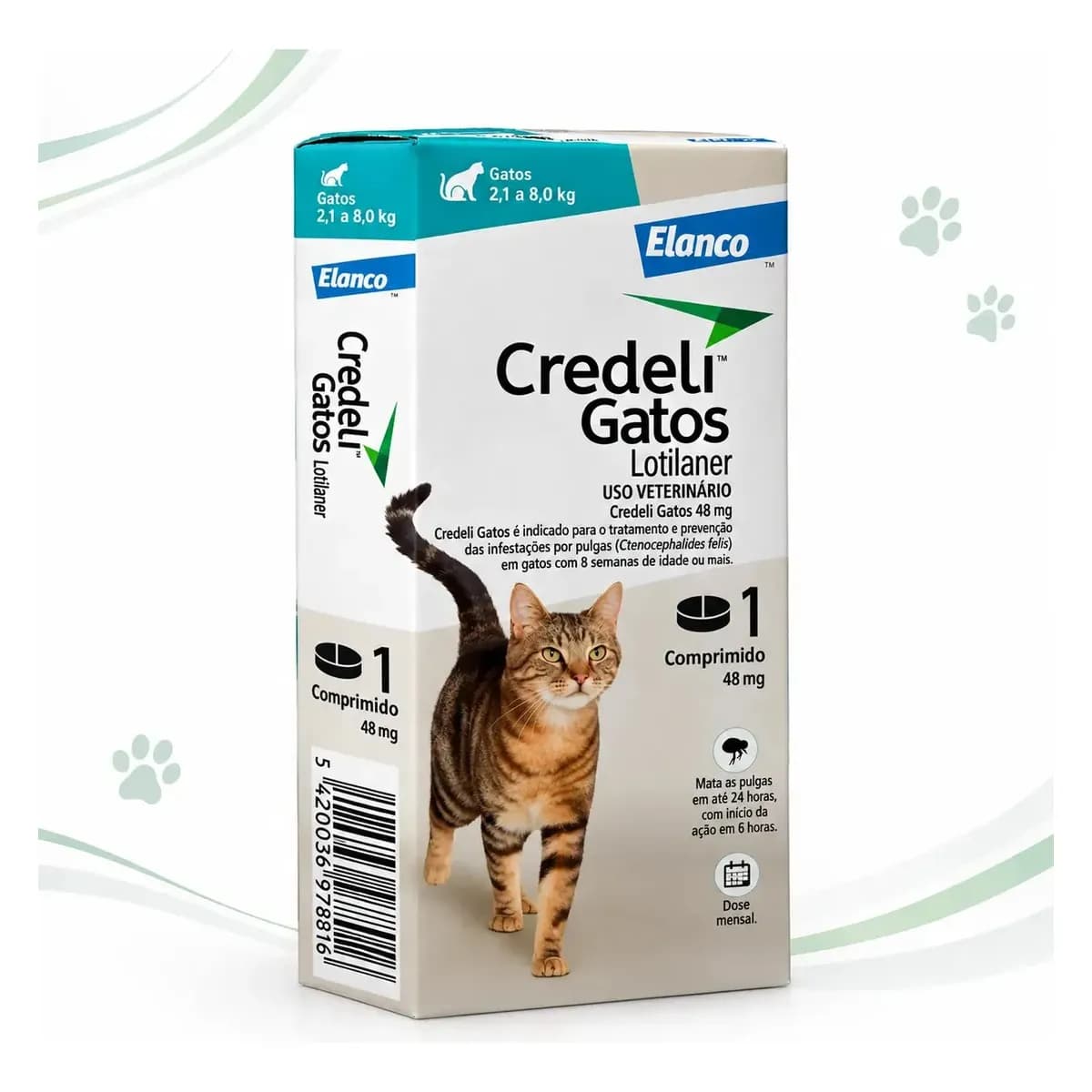 Credeli antipulgas 48mg para gatos 2,1 a 8kg elanco