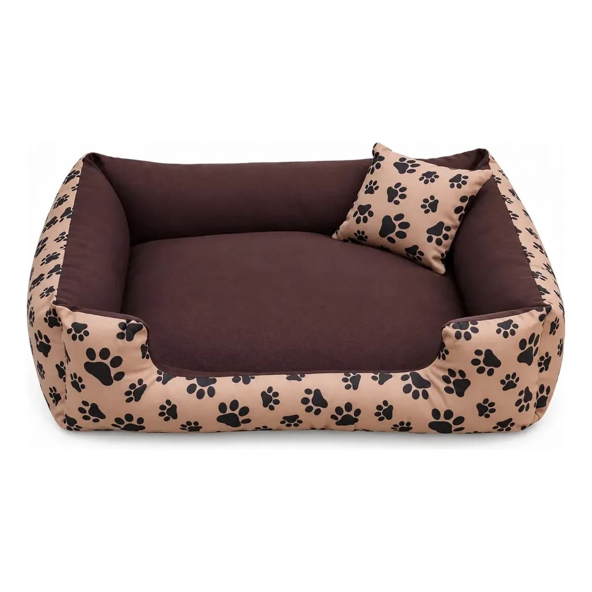 Cama Pet Grande Marrom 70x70cm com Zíper e Almofada Gv Enxovais