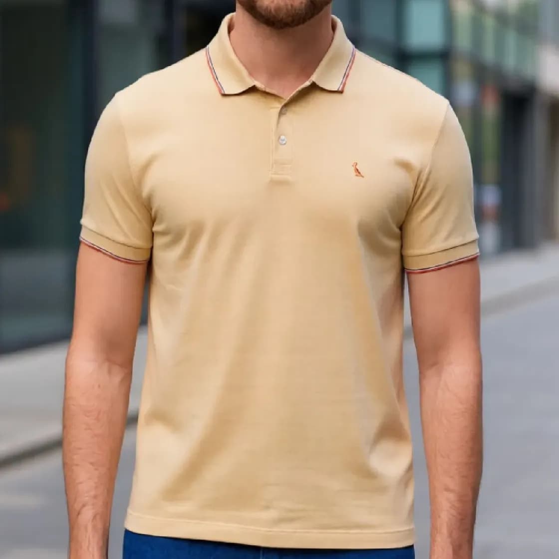 Polo Reserva Masculino Enxuto Novo Friso Areia Quente Liso G