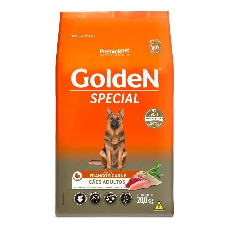 Premier Golden Special Cachorro Adulto Frango e Carne 20 kg