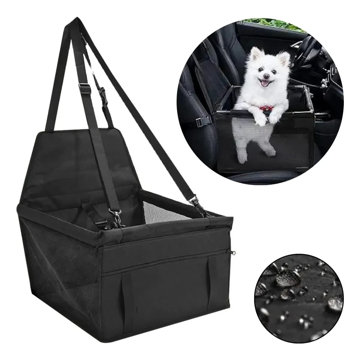 Cadeirinha Bolsa Pet Para Carro Transporte Cão Gato Lakalifa Preto