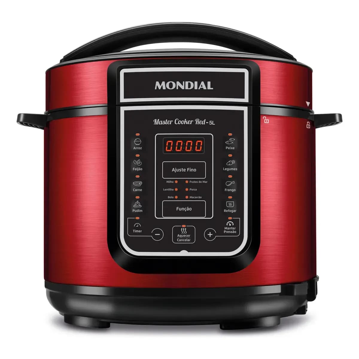 Panela de Pressão Elétrica Digital 5L, Mondial, 900W PE-39 Vermelho