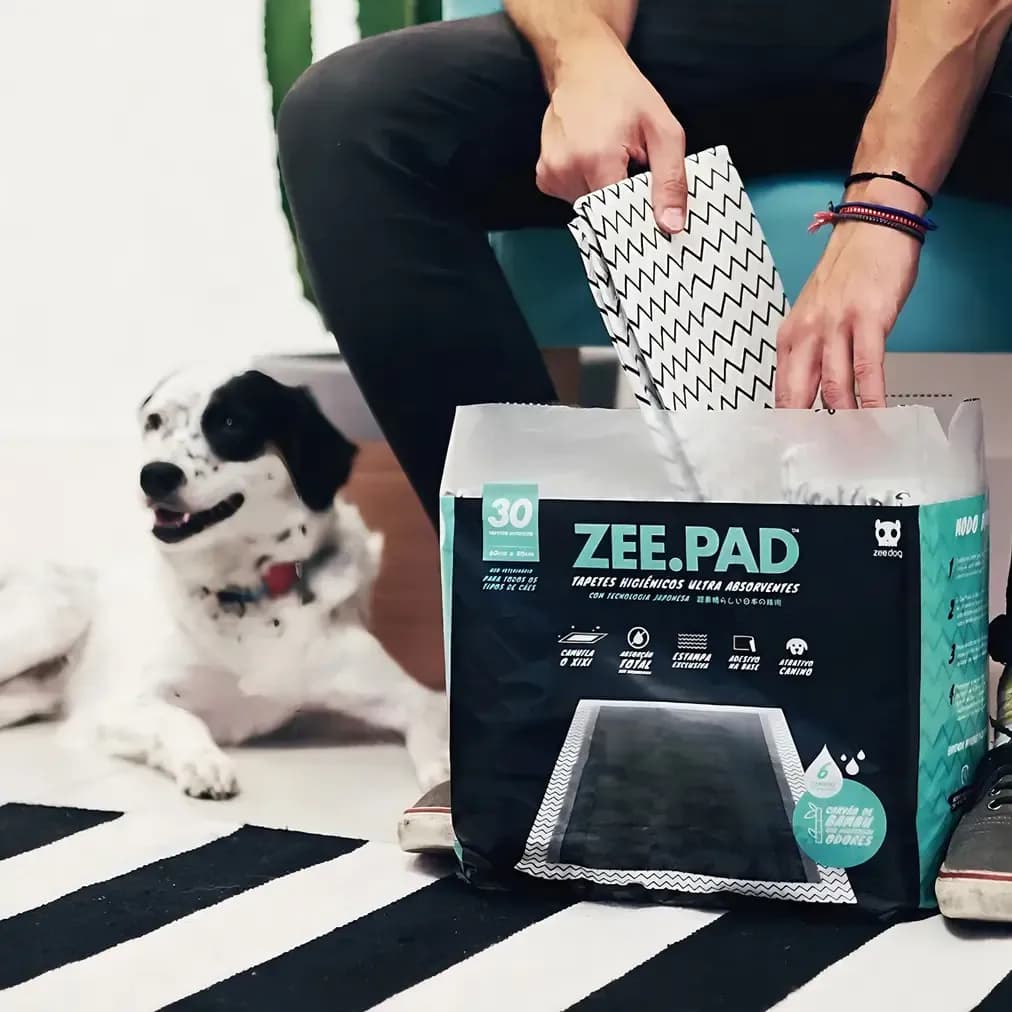 Tapete Higiênico Zee.Dog 80x60 6 Camadas Descartável Bambu 30 Unidades