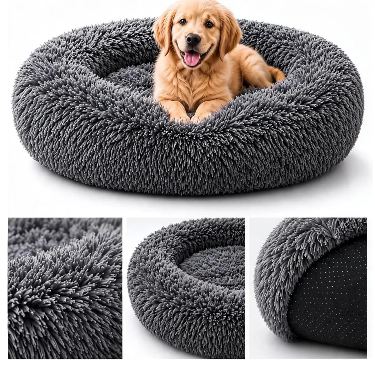 Caminha De Pelúcia Pet Redonda Para Cachorros E Gatos Cama