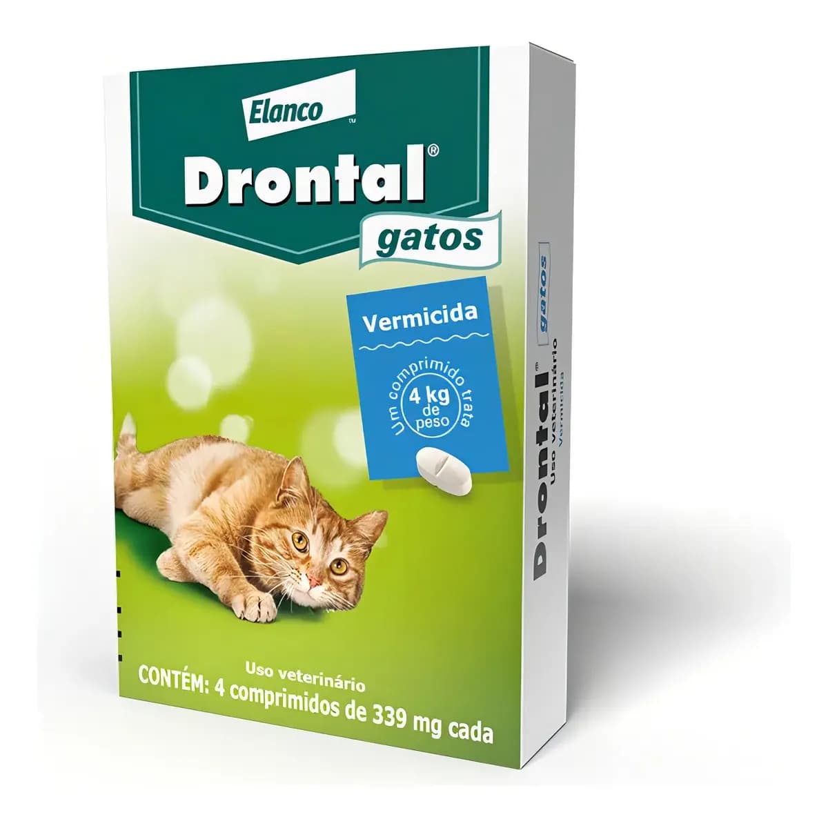 Drontal Vermífugo para Gatos 4 Comprimidos Proteção Intestinal Completa
