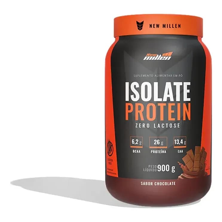Isolate Protein de Carne Zero Lactose Pote 900g para Massa Muscular Sabor Chocolate