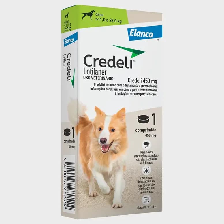 Credeli 450 Mg Cães 11 A 22 Kg Antipulgas 1 Comprimido