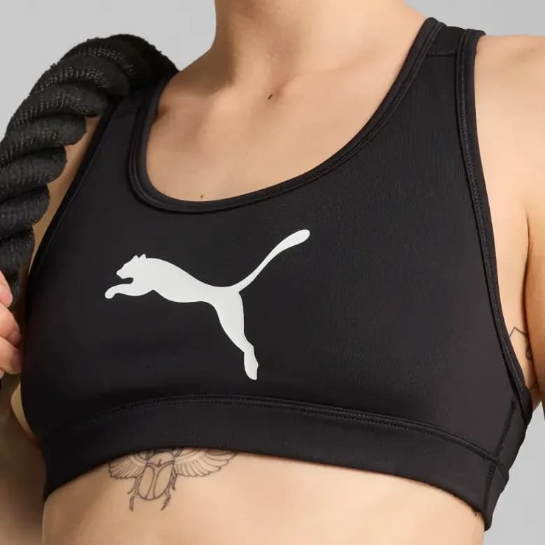 Top Esportivo Feminino 4keeps Sustentação Média Puma Preto Liso M
