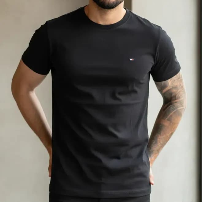 Camiseta Tommy Hilfiger Masculina Algodão Casual Premium Preto M