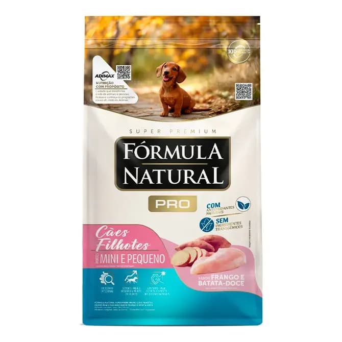 Ração Seca Fórmula Natural Pró Cães Filhotes Mini Pequeno Frango Batata Doce 2,5kg