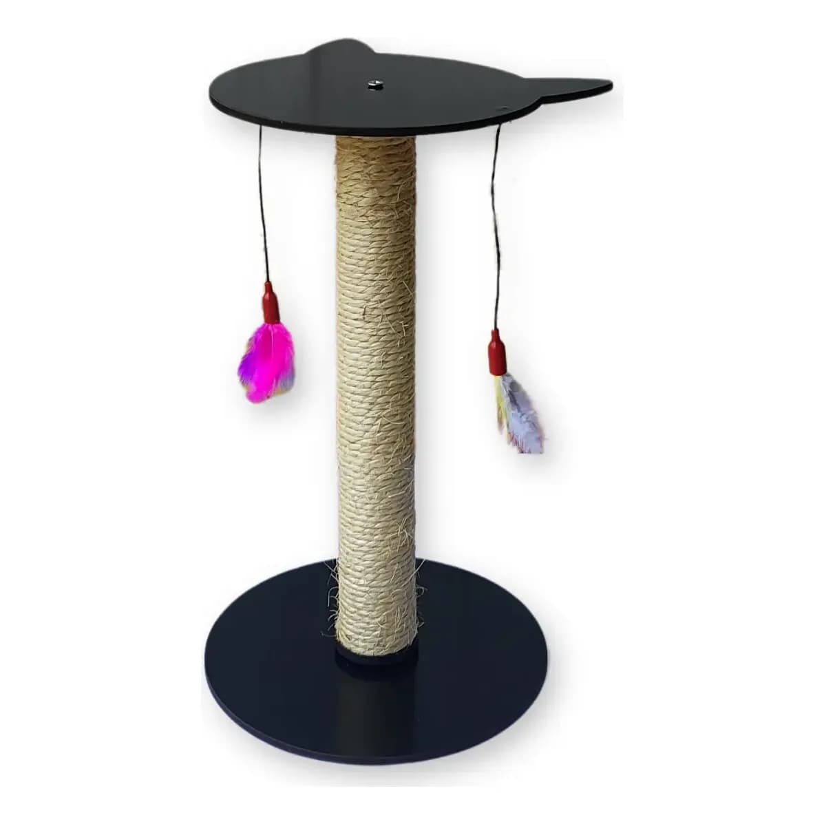 Arranhador Poste Gato Duplo Interativo Yan Pet Sisal Preto