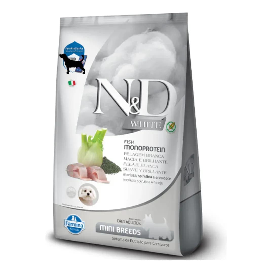 Ração para Cães Farmina N&D White Adulto Mini/pequena Merluza Sem Grãos 2kg