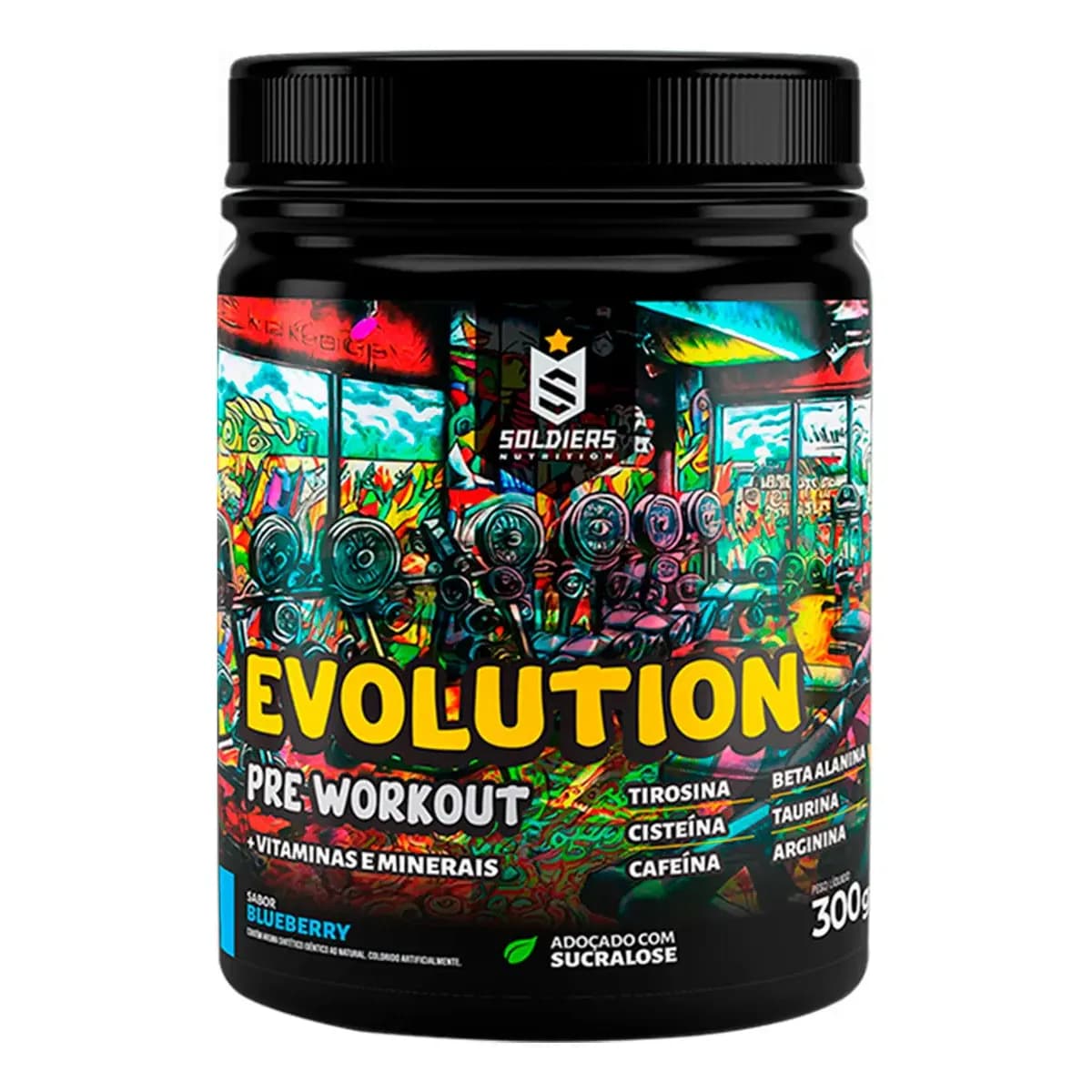 Suplemento Soldiers Nutrition Evolution en pó sabor blueberry x 300g