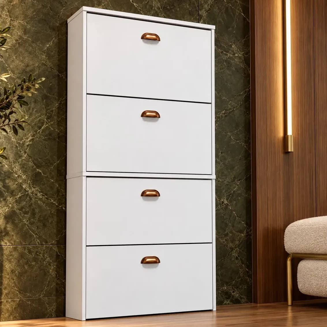 Sapateira Organizador Sapatos Acacia Vertical Fechada Branco