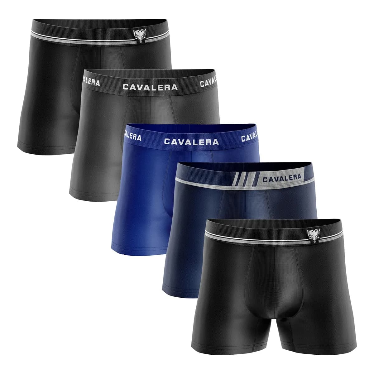 Kit 5 Cuecas Boxer Masculina Cavalera Sem Costura Poliamida Sortidos Liso G